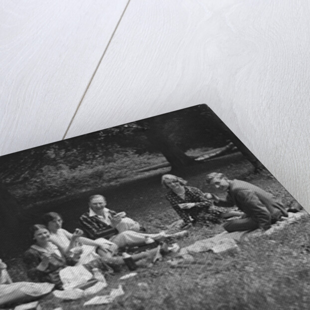 Enjoying a picnic at the Middlesex County AC Hill Climb, c1930 by Bill Brunell