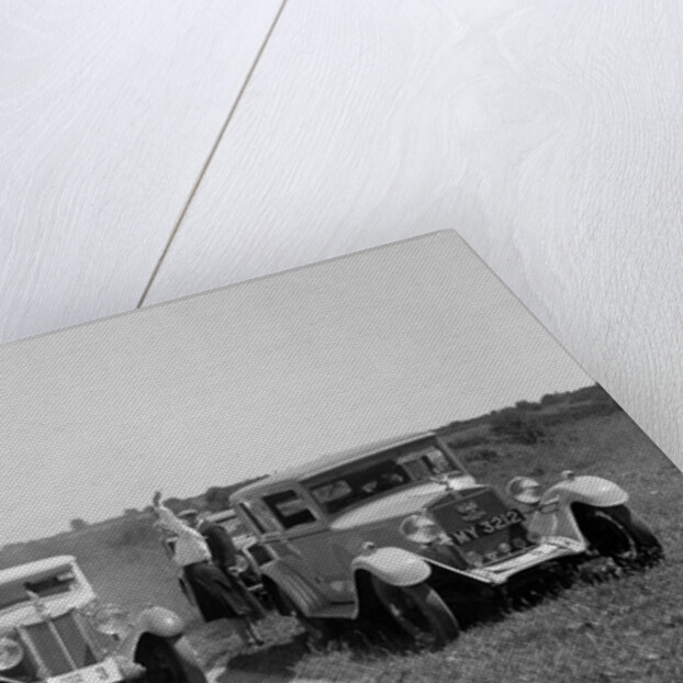 MG 18/80 of Mrs R Gough and Bianchi of Kitty Brunell at the B&HMC Brighton Motor Rally, 1930 by Bill Brunell