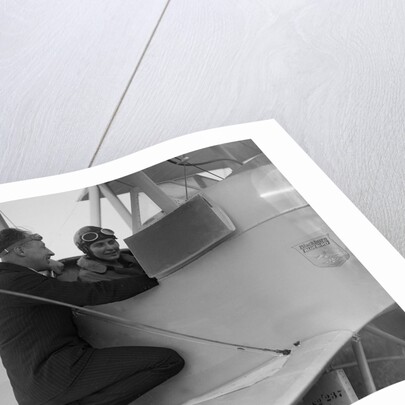 Kitty Brunell in the cockpit of a Blackburn Bluebird aeroplane, c1930s by Bill Brunell