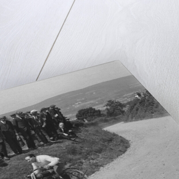 Motorcycle competing in the South Wales Auto Club Caerphilly Hillclimb, Wales, pre 1915. by Bill Brunell