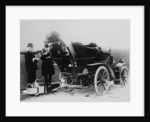 Men having tea beside a 1901 Panhard, (c1901?) by Unknown