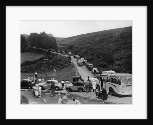 Crowded road at Dartmeet, Devon, c1951 by Unknown