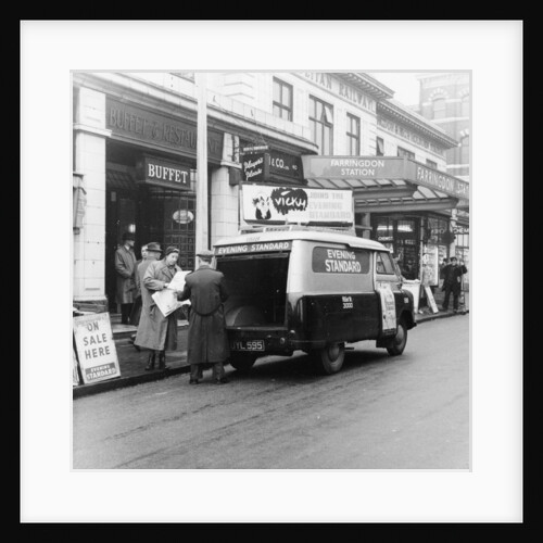 1958 Bedford CA van delivering the Evening Standard, London, 1958 by Unknown