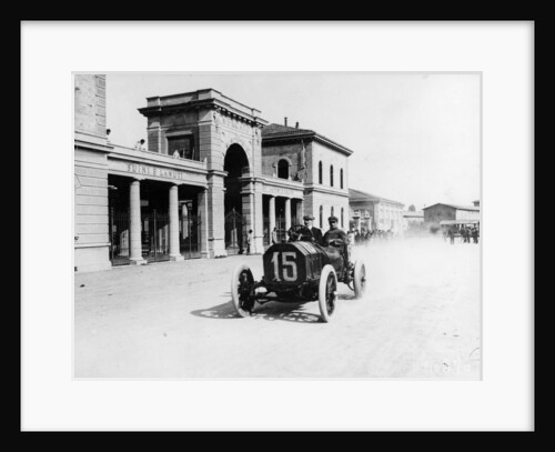 Louis Wagner driving a Fiat, Coppa Fiorio motor race, Bologna, Italy, 1908 by Unknown