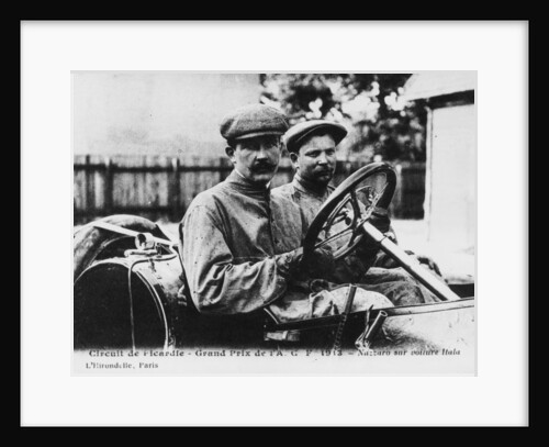 Felice Nazzaro behind the wheel of an Itala, French Grand Prix, Amiens, 1913 by Unknown