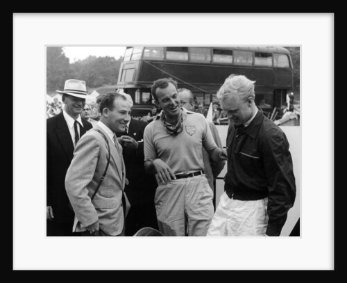Stirling Moss with Harry Schell and Mike Hawthorn, Crystal Palace, July 1955 by Unknown