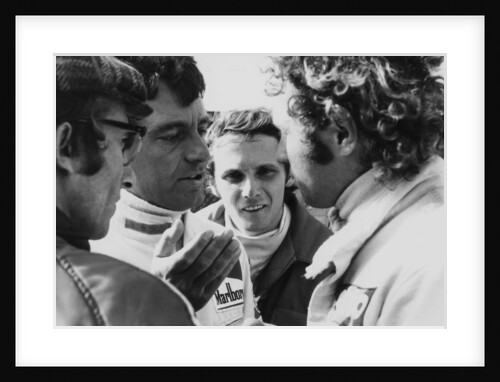 Mauro Forghieri, Alex Soler-Roig, Niki Lauda and Jocken Mass at Zandvoort, (1972?) by Unknown