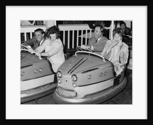 Graham Hill and Jim Clark on Dodgem cars at Butlins, Bognor Regis, 1960s by Unknown