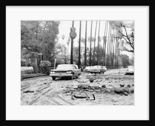 Flood damaged street, Los Angeles, California, USA, c1960 by Unknown