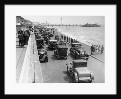 Cars driving along Bournemouth seafront, Dorset, 1928 by Unknown