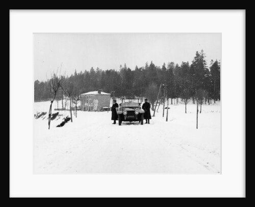 1909 Rolls-Royce Silver Ghost in snow by Anonymous