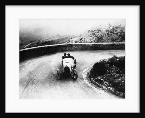 Louis Chiron driving a Bugatti at a hill climb, 1923 by Unknown