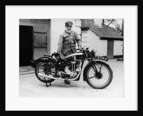 Donald Campbell outside a garage at Headley Grove, Surrey, 1938 by Unknown