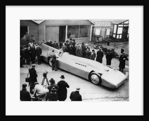 Malcom Campbell being photographed in Bluebird, 1935 by Unknown