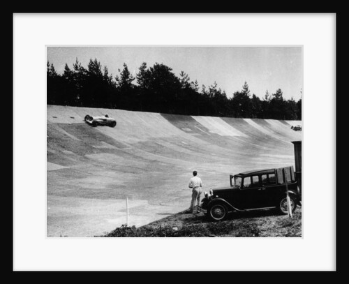 John Cobb's Napier Railton on the banking, Brooklands, Surrey, c1933-c1935 by Unknown