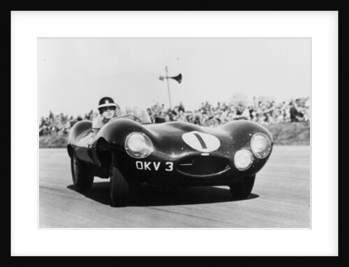 Mike Hawthorn driving a D Type Jaguar, c1955-c1956 by Unknown