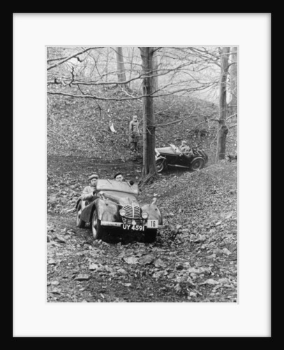 Peter Collins taking part in a hill climb, March 1949 by Unknown
