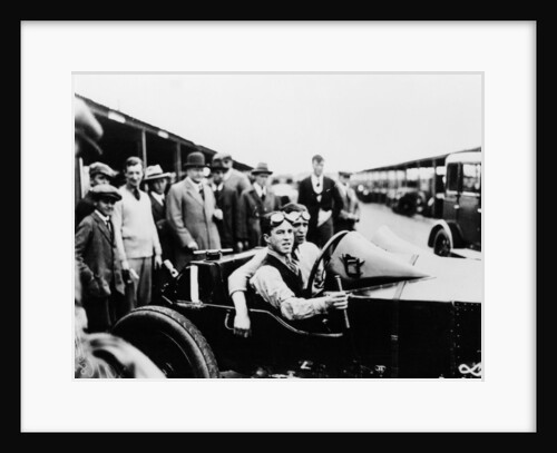 Jack Barclay in a Vauxhall TT car at Brooklands, Surrey by Unknown