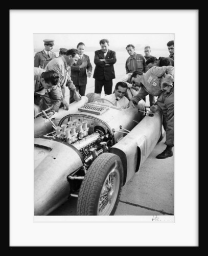 Alberto Ascari at the wheel of the new Lancia Grand Prix car, 1955 by Unknown