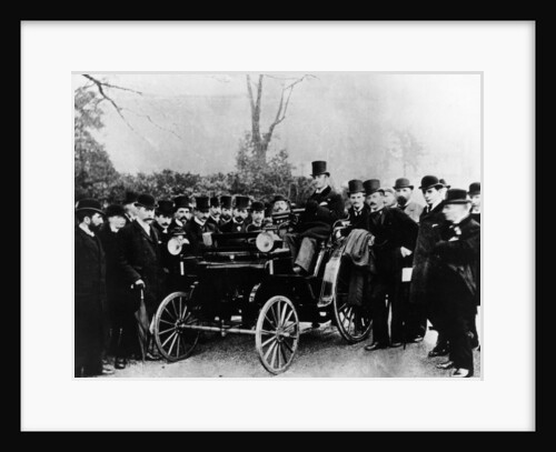 FR Simms at the wheel of a 4hp Cannstatt-Daimler, Crystal Palace, London, (c1895?) by Unknown