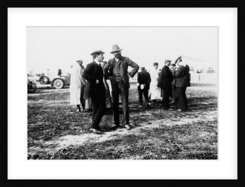 Louis Renault (to the left) and Edouard Michelin at the French Grand Prix, Dieppe, 1908 by Unknown