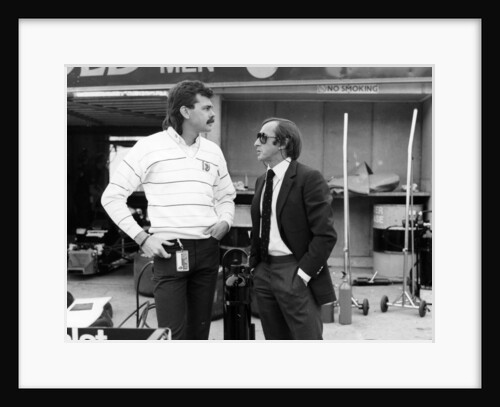 Gordon Murray (on the left) with Jackie Stewart, July 1984 by Unknown