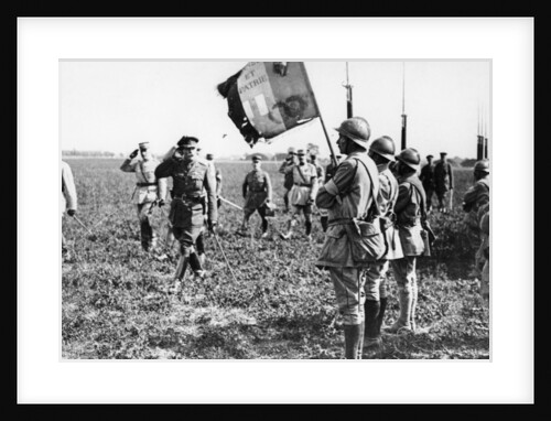 Field Marshal Sir Douglas Haig saluting an Infantry flag, WWI, c1914-c1918 by Unknown