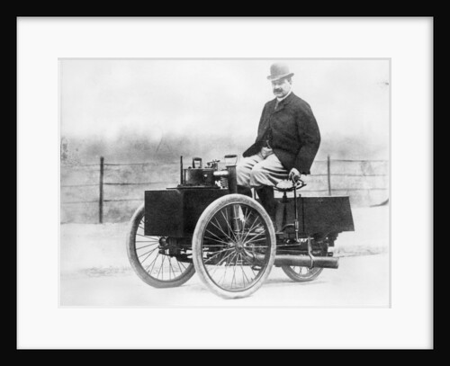 Albert de Dion on a steam tricycle, 1888 by Unknown