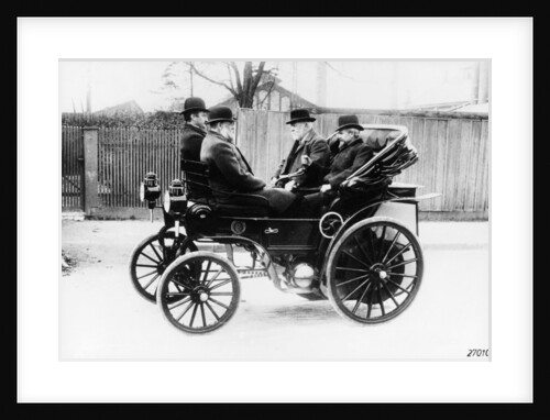 Gottlieb Daimler in an 1891 Canstatt Daimler, 1891 by Unknown