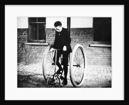 Johnny Dunlop riding his tricycle with rubber tyres, 1888 by Unknown