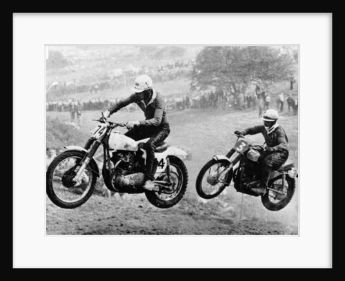 Two motorcyclists taking part in Motocross at Brands Hatch by Anonymous