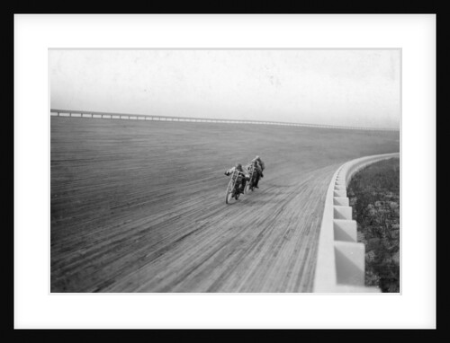 Motorbikes racing at Speedway Park, Maywood, Chicago, Illinois, USA, 1915 by Unknown