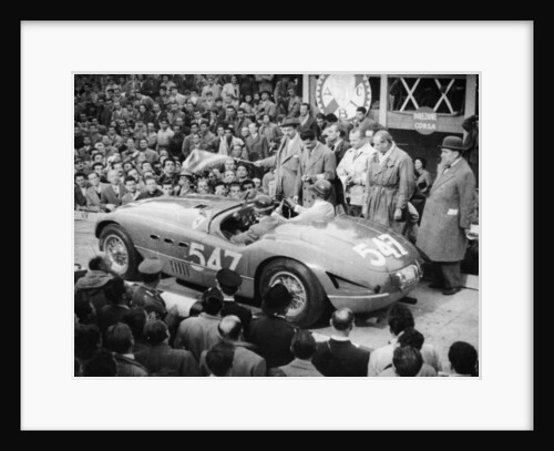 G Marzotto in a 4.1 Ferrari, taking part in the Mille Miglia, 1953 by Unknown