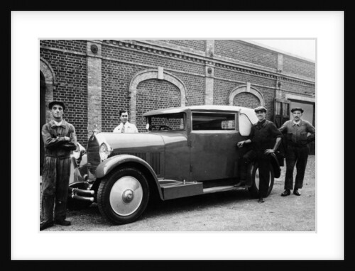 Men standing by a Talbot Darracq, c1930 by Unknown