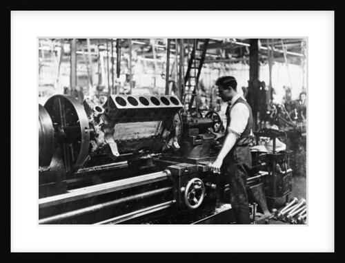 A man operating a jig at the Napier works, July 1920 by Unknown