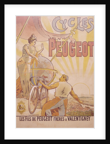 Poster advertising Peugeot bicycles, late 19th-early 20th century by E Vavasseur