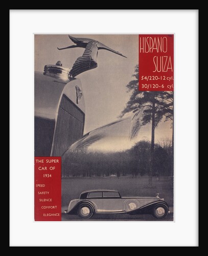 Poster advertising Hispano-Suiza cars, 1934 by Unknown