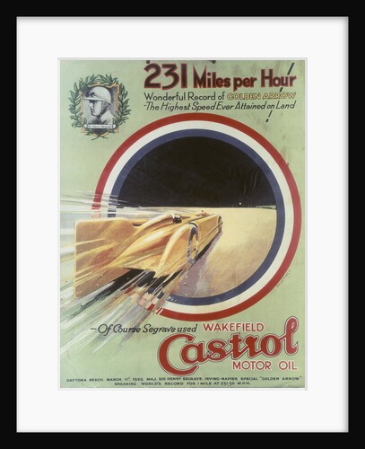 Poster advertising Castrol motor oil by Unknown