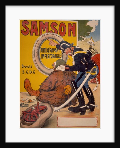 Poster advertising Samson tyres, 1905 by Thor
