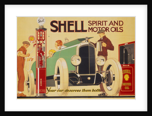 Poster advertising Shell spirit and motor oils by René Vincent
