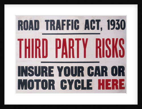 An insurance poster, 1930 by Unknown