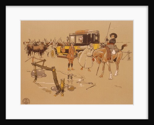 A Berliet car stuck in the middle of cattle, 1906 by Unknown