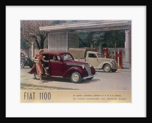 Poster advertising a Fiat 1100, 1940 by Unknown