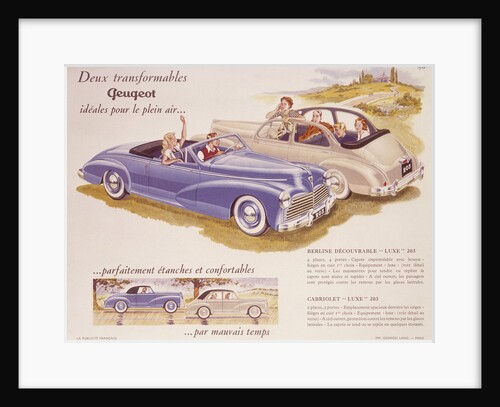 Poster advertising the Peugeot 203, 1952 by Unknown