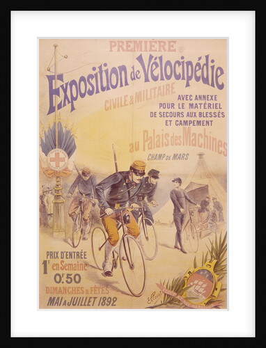 Poster advertising a bicycle exposition, 1892 by E Clouet