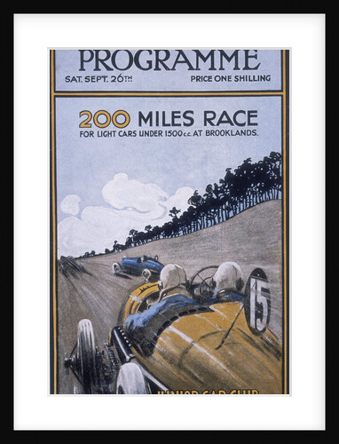 Programme for the 200 miles race, Brooklands, 1925 by Unknown
