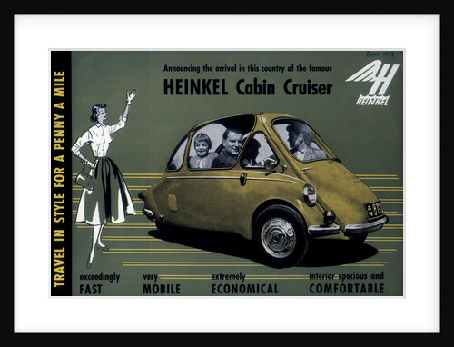 Poster advertising a Heinkel Cabin Cruiser, 1956 by Unknown