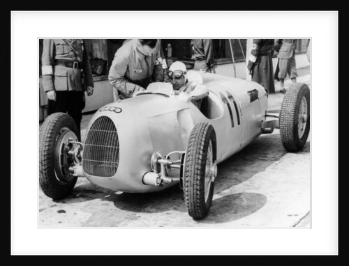 Ernst von Delius in Auto Union Car, 1936 by Unknown
