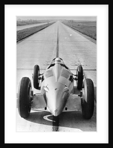 Bernd Rosemeyer in Auto Union record-breaking car, 1937 by Unknown