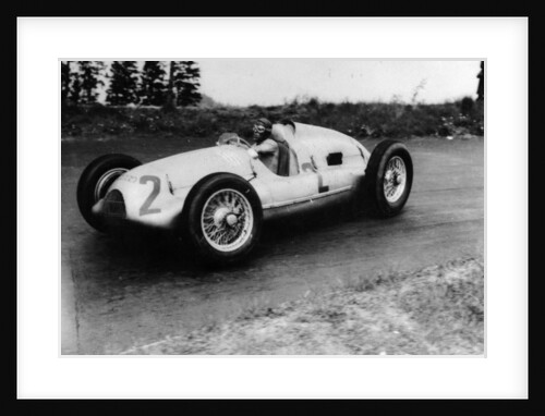 Tazio Nuvolari driving a 3 litre Auto Union in a Grand Prix, 1939 by Unknown